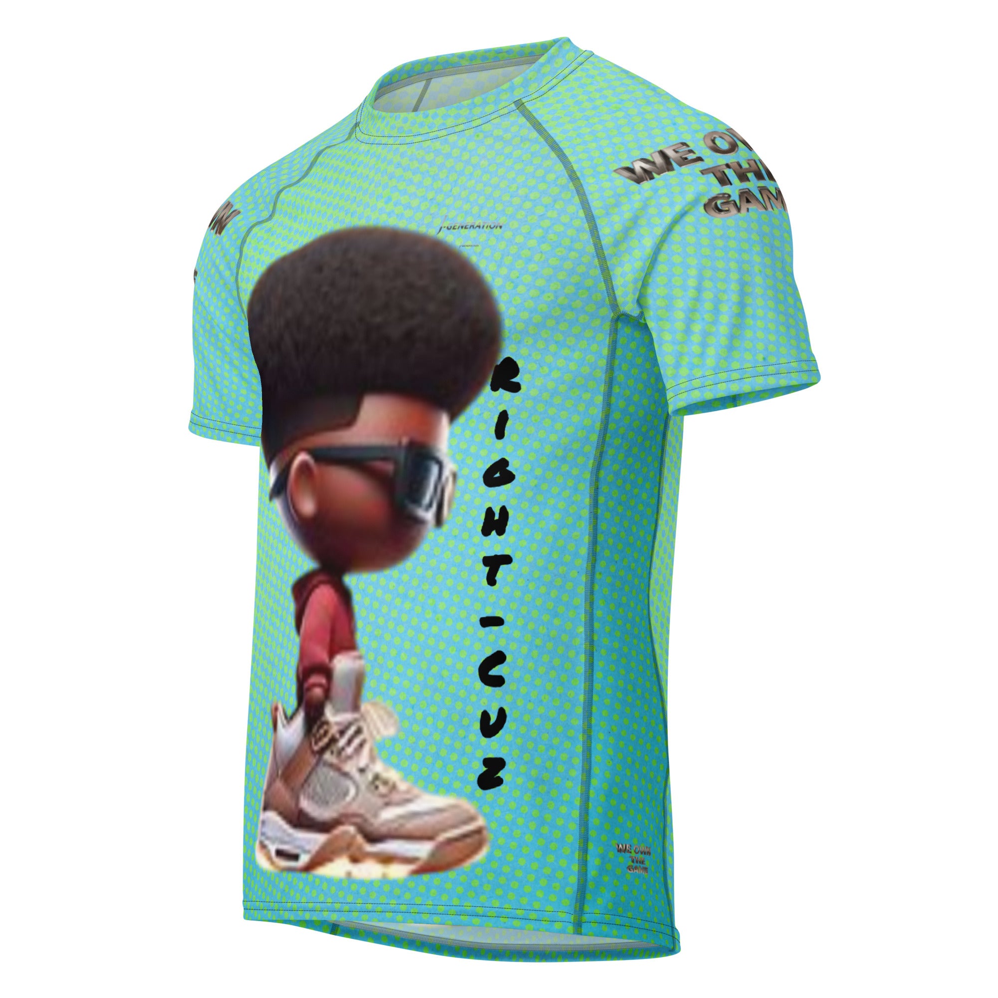 J-Generation (Right-Cuz) Sea Green Men’s Rash Guard – God Made Designs